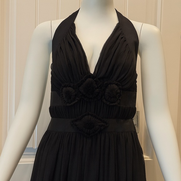 Charles Chang-Lima Silk Halter Midi Dress • Black 100% Silk Size 6, Retail $1140 - Picture 4 of 12
